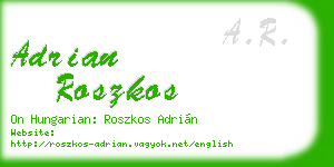 adrian roszkos business card