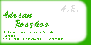 adrian roszkos business card